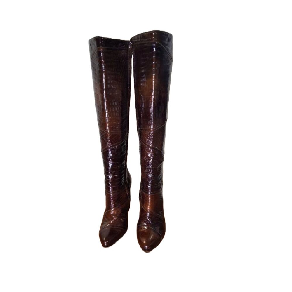 EDGY BROWN LEATHER ITALIAN BOOTS